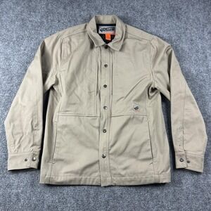 40 Grit Jacket Mens Small Beige Canvas Snap Front Workwear Lined Shirt Jac‎